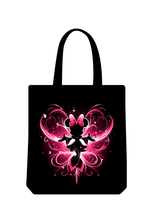 Totebag negra Minnie Rosa