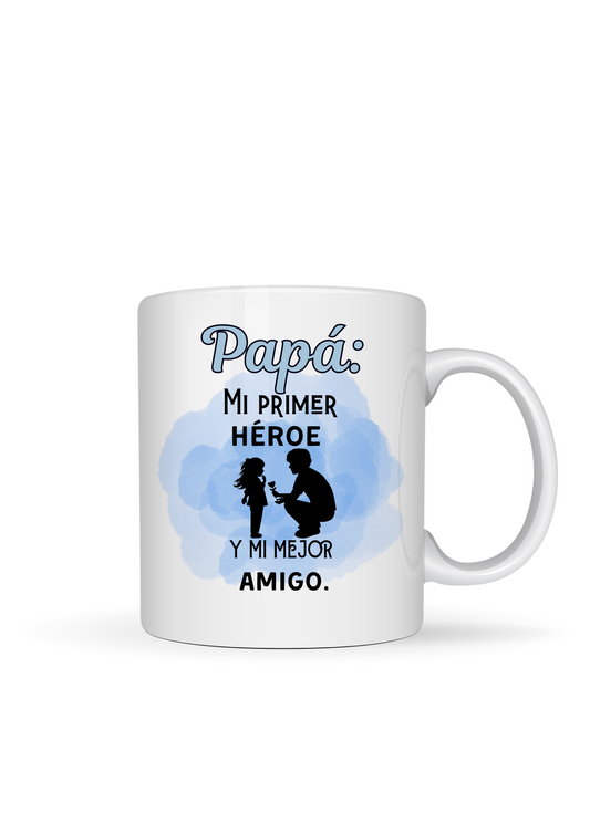 Taza papá mi primer héroe.