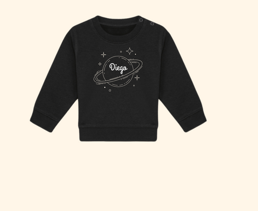 Sudadera infantil - Diseño planeta y nombre