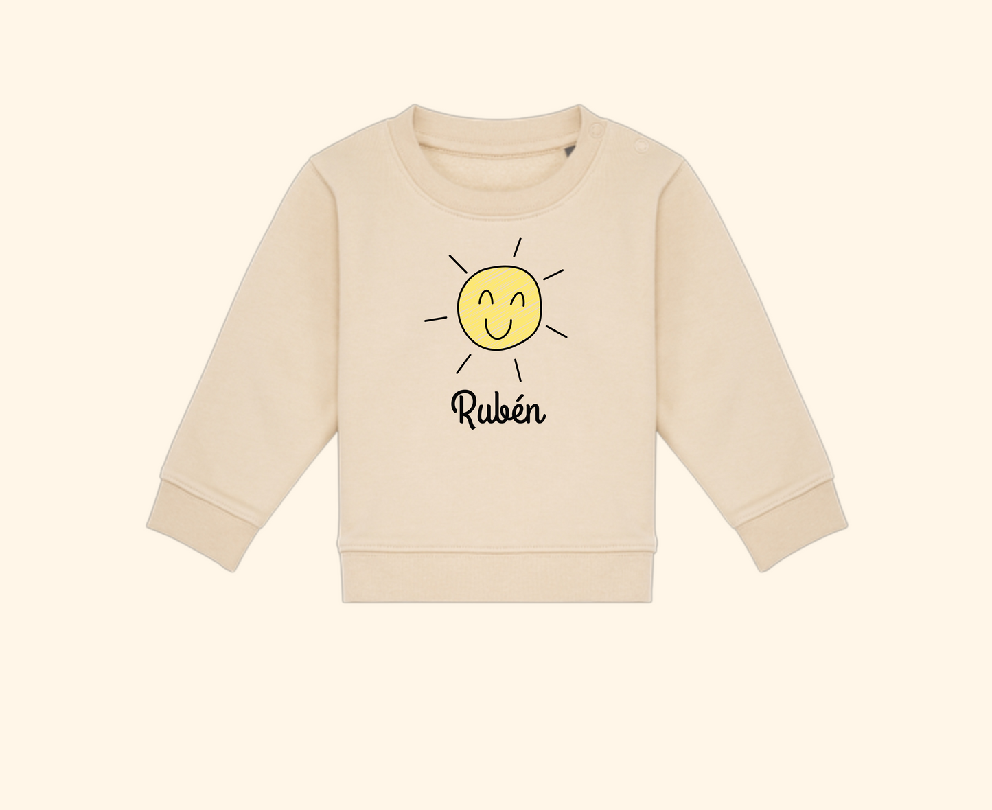 Sudadera infantil - Diseño sol y nombre -personalizada