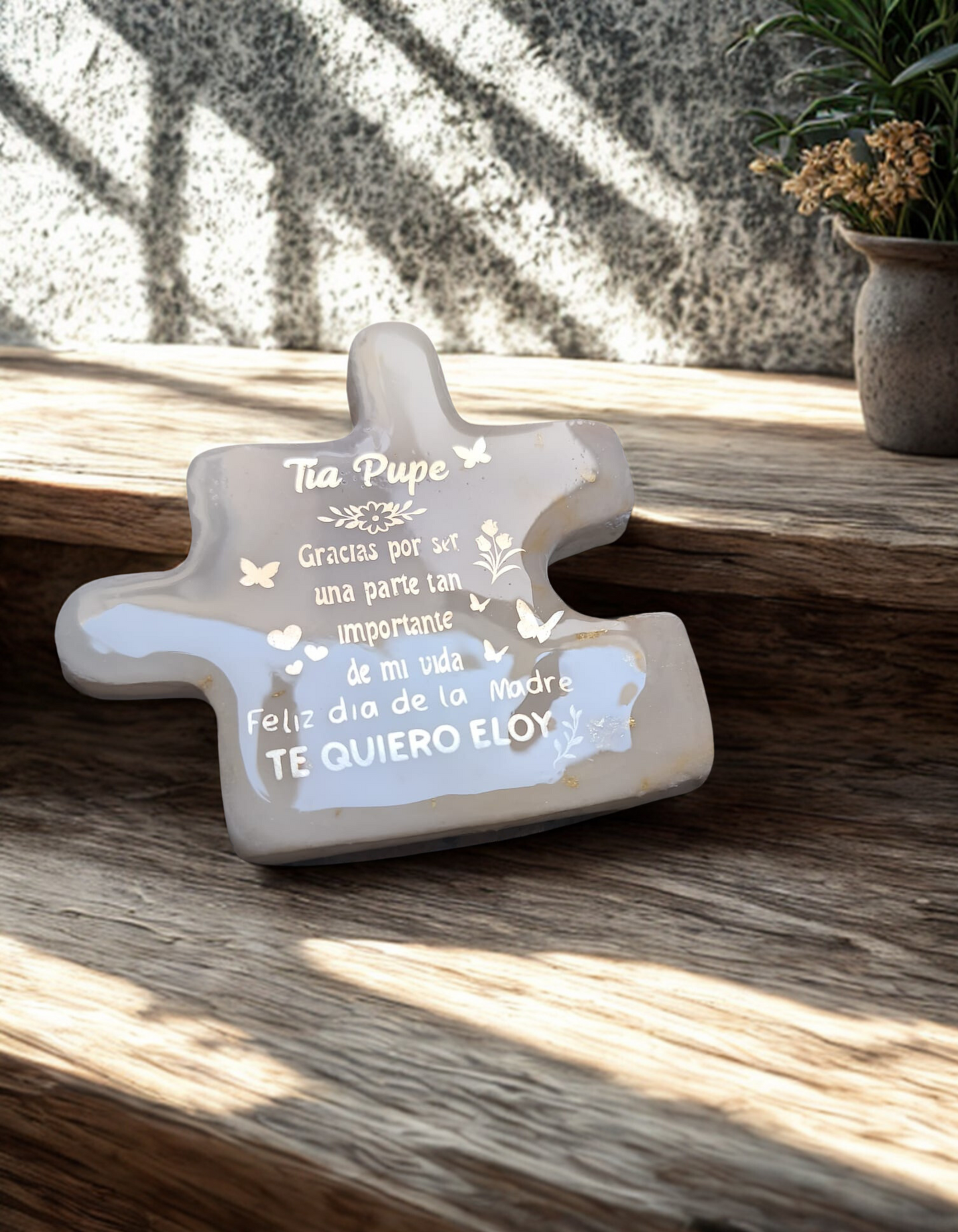 Pieza de puzzle con mensaje especial de Resina Epoxi
