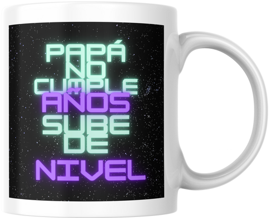 Taza personalizada "Papá no cumple años sube de nivel"