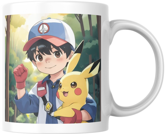 Taza Personalizada con Tu Cara y Ash Ketchum | ¡Conviértete en un Maestro Pokémon!