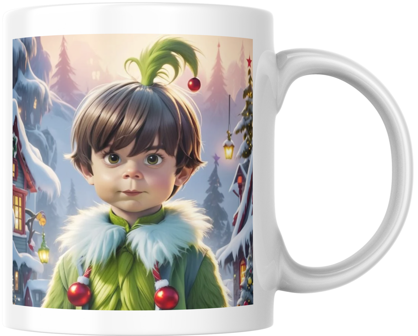 Taza Personalizada con Tu Cara y El Grinch | ¡Hazle Una Broma a la Navidad!