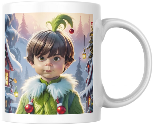 Taza Personalizada con Tu Cara y El Grinch | ¡Hazle Una Broma a la Navidad!