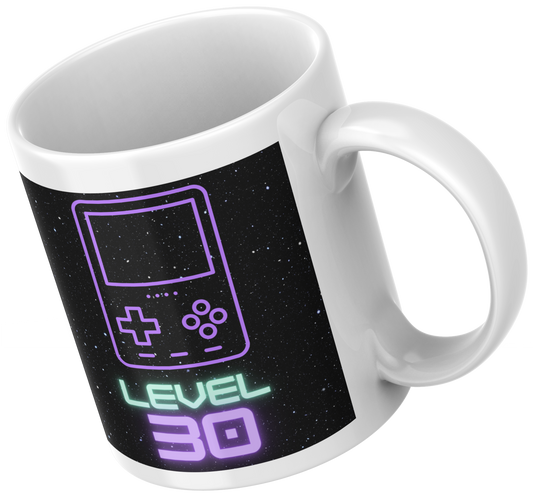 Taza personalizada para cumpleaños "Level 30"