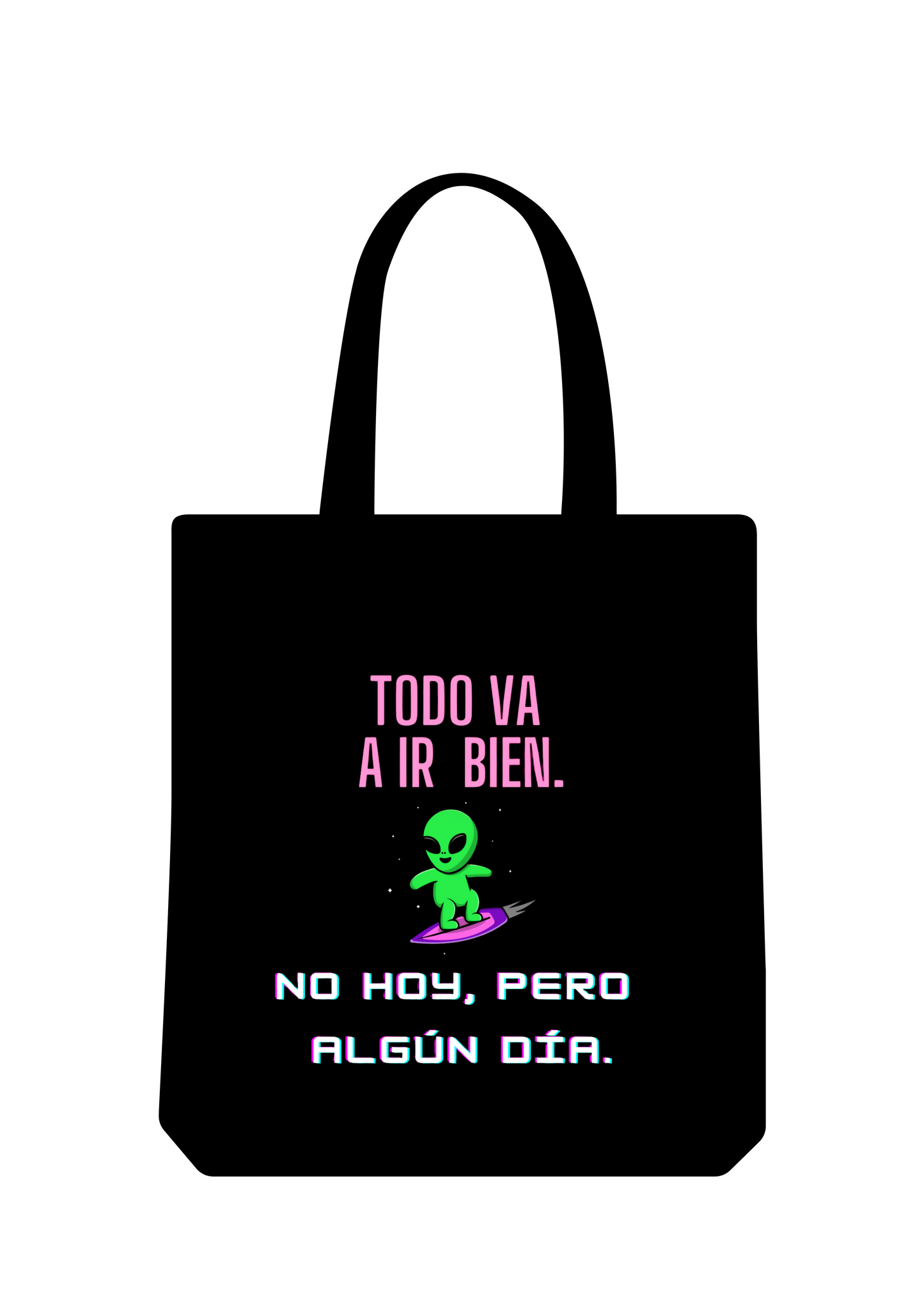 Totebag negra todo va a ir bien