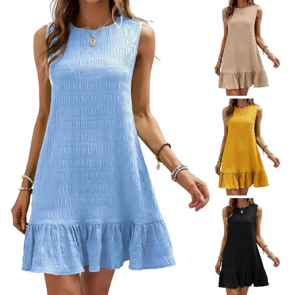 👗 Vestido Mini con Volantes – Estilo Romántico y Chic
Fresco, coqueto y cómodo. Este vestido corto con corte A-line y volantes plisados en el bajo es ideal para un look de verano moderno, relajado y con estilo.
Su cue