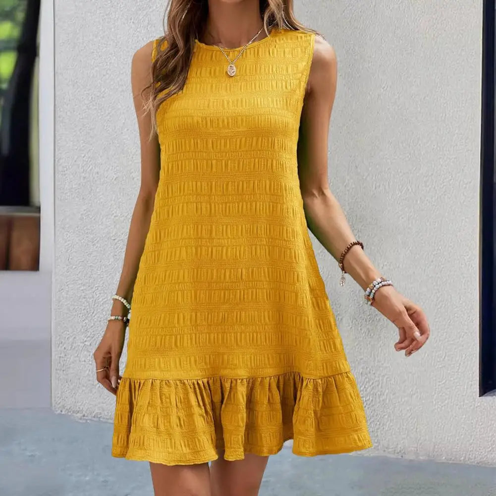 👗 Vestido Mini con Volantes – Estilo Romántico y Chic
Fresco, coqueto y cómodo. Este vestido corto con corte A-line y volantes plisados en el bajo es ideal para un look de verano moderno, relajado y con estilo.
Su cue