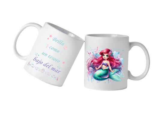 Taza de La Sirenita - Pequeña Soñadora | "Brilla como un tesoro bajo del mar"