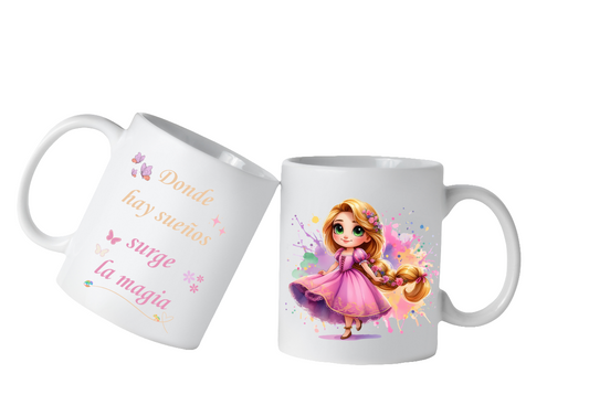 Taza de Rapunzel - Pequeña Soñadora | "Donde hay sueños, surge la magia"