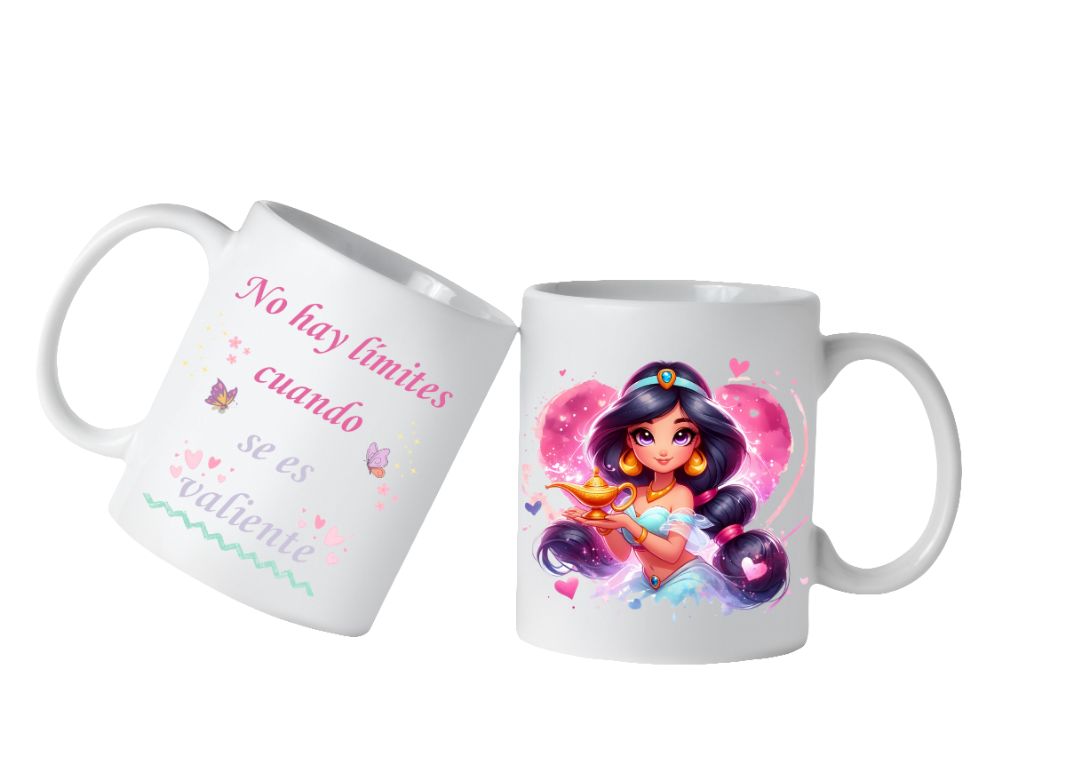 Taza de Jasmine - Pequeña Soñadora | "No hay límites cuando se es valiente"
