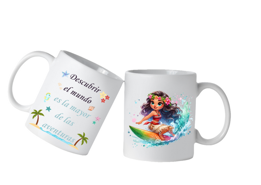 Taza de Vaiana - Pequeña Soñadora | "Descubrir el mundo es la mejor de las aventuras"