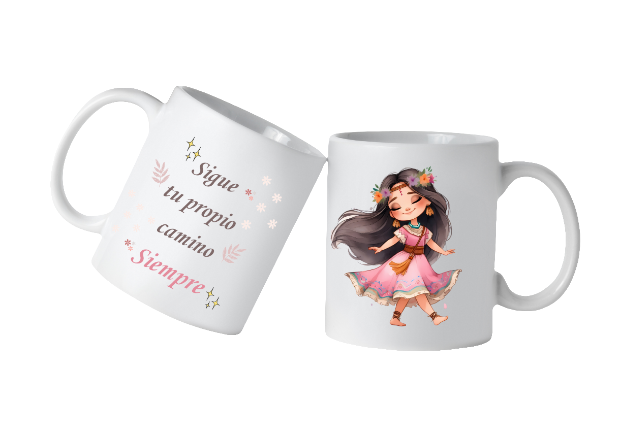 Taza de Pocahontas - Pequeña Soñadora | "Sigue tu propio camino, siempre"