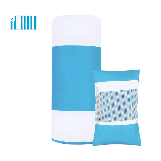 Toalla con bolsillo impermeable y funda.