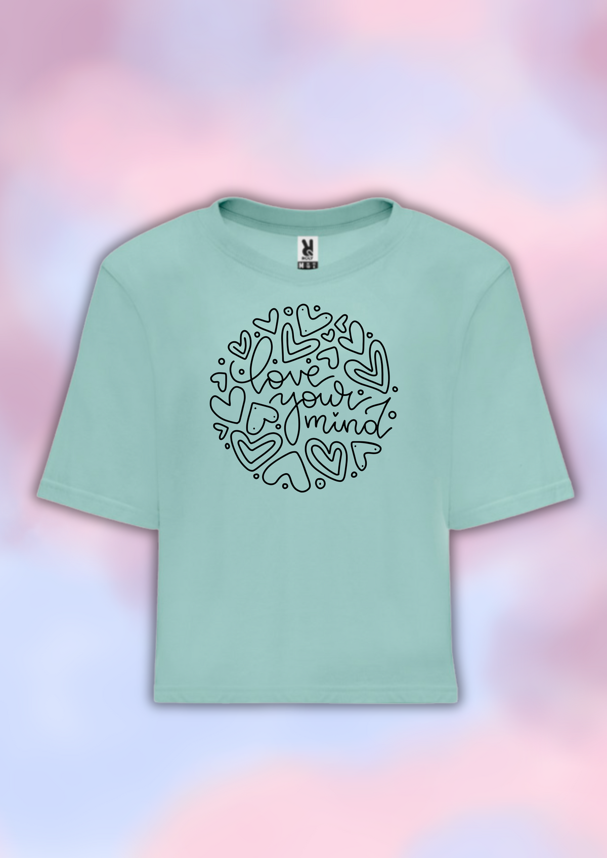 Camiseta crop Love your mind