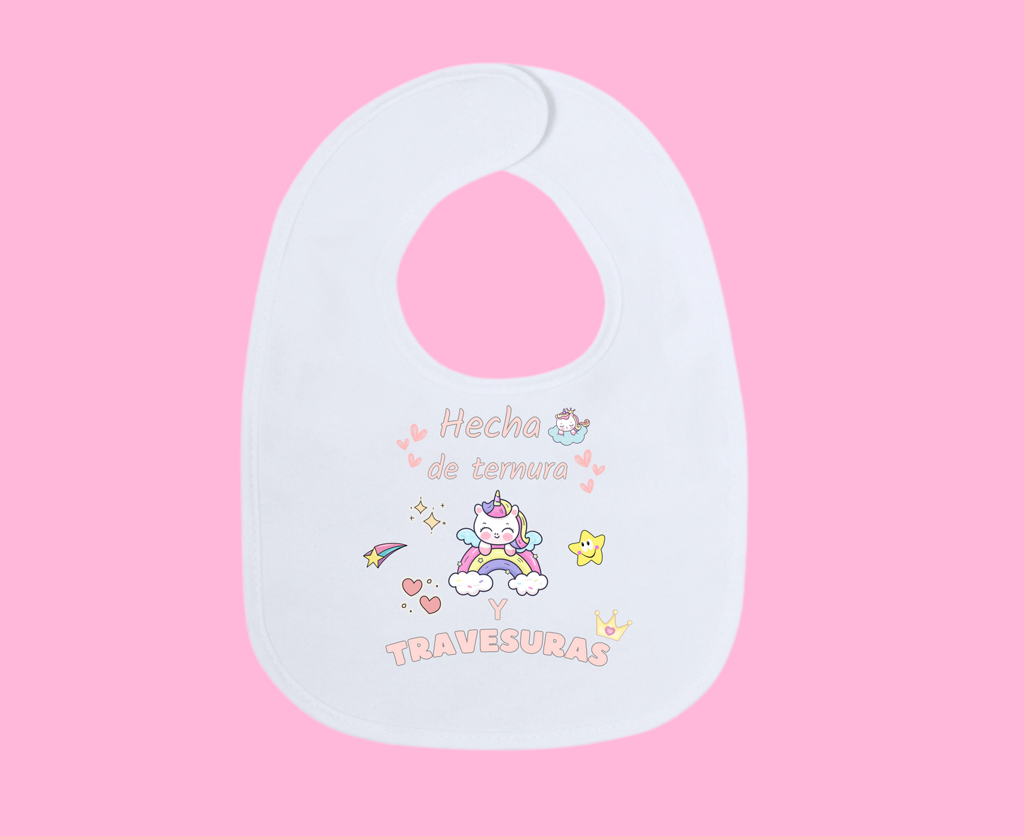 Babero Hecha de Ternura y Travesuras – ¡Para tu pequeña traviesa! 💖✨