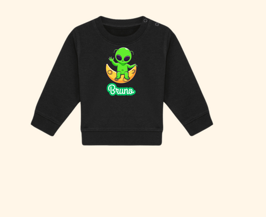 Sudadera infantil- Diseño Alien en la luna- personalizada-