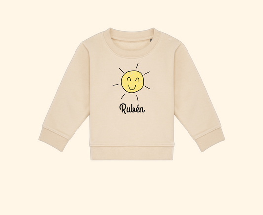 Sudadera infantil - Diseño sol y nombre -personalizada