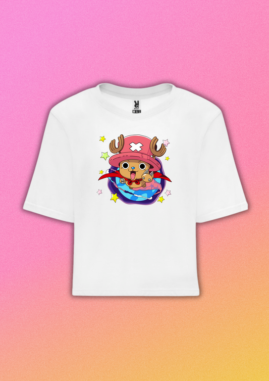Camiseta crop Chopper con estrellas